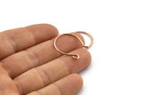 Rose Gold Earring Wires, 10 Rose Gold Plated Brass Earring Wires With 1 Loop (24x22x1.2mm) BS 2138