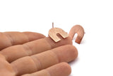 Stud Earring, 4 Textured Rose Gold Plated Brass U Shaped Stud Earrings (15x0.80mm) M162 A1560