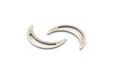 Silver Moon Blank, 24 Antique Silver Plated Brass Crescent Moon Blanks, Stamping Blanks (22x5x0.80mm) M01186 H0932
