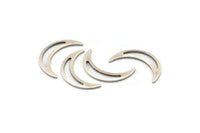 Silver Moon Blank, 24 Antique Silver Plated Brass Crescent Moon Blanks, Stamping Blanks (22x5x0.80mm) M01186 H0932