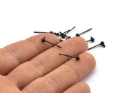 Black Ball Earring, 24 Oxidized Black Ball Stud Earrings - Pad With 3mm Hole Hook BS 1798