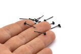 Black Ball Earring, 24 Oxidized Black Ball Stud Earrings - Pad With 3mm Hole Hook BS 1798