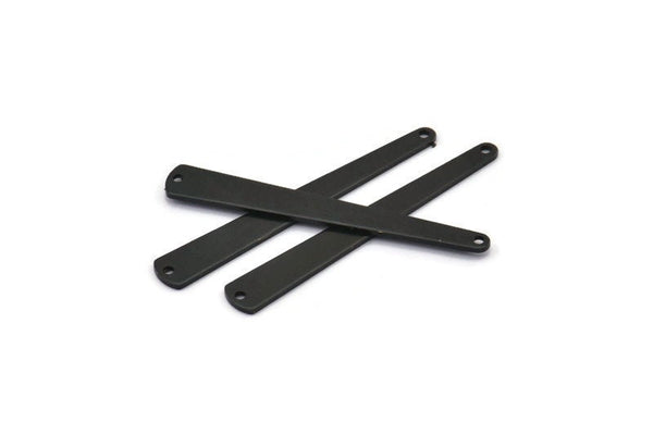 Black Necklace Bar, 12 Oxidized Black Brass Necklace Blanks With 2 Holes (43x6x3x0.80mm) M1002