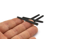 Black Necklace Bar, 12 Oxidized Black Brass Necklace Blanks With 2 Holes (43x6x3x0.80mm) M1002