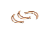 Rose Gold Moon Charm, 8 Rose Gold Pladet Brass Crescent Moon Charms With 1 Loop (25x5x0.80mm) M01188 H1667