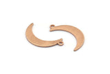 Rose Gold Moon Charm, 6 Textured Rose Gold Plated Brass Crescent Moon Charms With 1 Loop (25x5x0.80mm) M01202