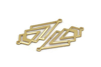 Gold Triangle Charm, 2 Gold Plated Brass Diamond Charms With 2 Loops (51x22x1mm) M01163