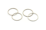 Silver Circle Connectors, 24 Textured Antique Silver Plated Circle Connectors (19x0.8x1mm) BS 2070
