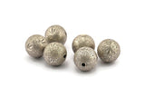 Silver Ball Bead, 10 Antique Silver Plated Brass Spacer Beads, Findings (12mm) D1253 H1372