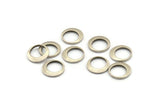 Silver Circle Connector, 12 Antique Silver Plated Brass Round Connectors (12x1.5mm) BS 2009 H1339