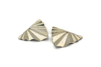 Silver Leaf Charm, 4 Textured Silver Tone Brass Leaf Charms With 1 Hole, Findings (29x22x0.50mm) D0730 H1239