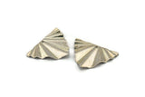 Silver Leaf Charm, 4 Textured Silver Tone Brass Leaf Charms With 1 Hole, Findings (29x22x0.50mm) D0730 H1239