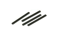 Tiny Bar Pendant, 12 Oxidized Black Brass Connector Bars With 2 Holes (30x2.5x0.80mm) E391
