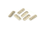 Tiny Rectangle Charm, 24 Antique Silver Plated Brass Rectangle Charm With 1 Hole, Findings (18x6x1mm) D1001