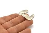 Silver Irregular Charm, 12 Antique Silver Plated Brass Wavy Charms With 1 Hole, Findings (26x11x0.60mm) D1075