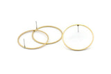 Brass Circle Earring, 10 Raw Brass Circle Stud Earrings (35x1x1mm) Bs 1087 A1757