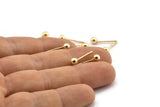 Gold Ball Earring, 10 Gold Plated Brass Ball Stud Earrings, Stainless Steel Earring Posts 4mm Ear Studs Bs 1070--n0556