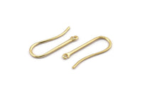 Gold Ear Hooks, 6 Gold Plated Brass Earring Wires, Earring Hooks (25mm) D1324