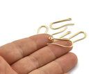 Gold Ear Hooks, 6 Gold Plated Brass Earring Wires, Earring Hooks (25mm) D1324