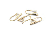 Gold Ear Hooks, 6 Gold Plated Brass Earring Wires, Earring Hooks (20x9mm) BS 1716
