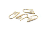 Gold Ear Hooks, 6 Gold Plated Brass Earring Wires, Earring Hooks (20x9mm) BS 1716