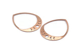 Rose Gold Drop Blank, 2 Rose Gold Plated Brass Moon Phases Blanks, Findings (45x36x0.80mm) M1006