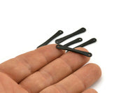 Black Hammered Connector, 4 Oxidized Black Brass Hammered Connectors With 2 Holes (29.5x5x2.1mm) D0080