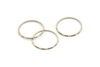 Silver Circle Connectors, 24 Textured Antique Silver Plated Circle Connectors (22x0.8x1mm) BS 1746