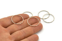 Silver Circle Connectors, 24 Textured Antique Silver Plated Circle Connectors (22x0.8x1mm) BS 1746