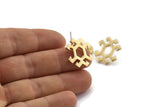 Earring Studs, 4 Raw Brass -  Raw Brass Earrings - Brass Earrings - Earrings (20x18x1.5mm) N1544