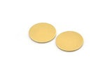 Brass Round Tag, 6 Raw Brass Round Stamping Blanks, Findings (18x1mm) A2117