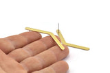 Brass Chevron Earring, 8 Raw Brass Chevron Stud Earrings (4x49x13mm) Y172 A1819