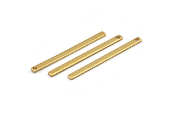 Altın Kolye Çubuğu, 1 Delikli 8 Altın Kaplama Pirinç Kolye Çubuğu (35x2,5x0,80 mm) E393