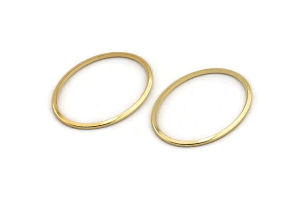 Altın Oval Konnektör, 8 Altın Kaplama Pirinç Oval Konnektör, Tılsımlar, Bulgular (28x21x1mm) A1706 H0949