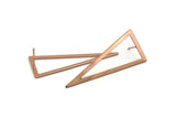 Rose Gold Triangle Earring, 2 Rose Gold Plated Brass Triangle Stud Earrings (50x20x0.80mm) D1350 A1417 Q1004