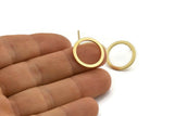 Gold Circle Earring, 4 Gold Plated Brass Circle Stud Earrings (18x0.90mm) D1481 A1425 H0515