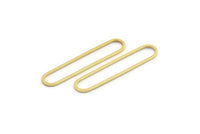 Altın Oval Charm, 8 Altın Kaplama Pirinç Oval Halka, Bağlantı Parçaları (40x8x1mm) D1289 Q0123