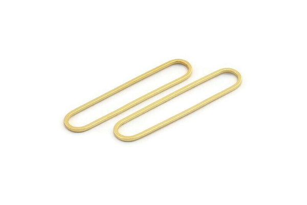 Altın Oval Charm, 8 Altın Kaplama Pirinç Oval Halka, Bağlantı Parçaları (40x8x1mm) D1289 Q0123
