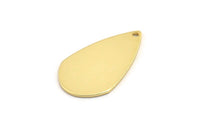 Gold Drop Charm, 4 Gold Plated Brass Drop Charms With 1 Hole, Earrings, Findings (27x16x0.80mm) D1221