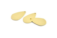 Gold Drop Charm, 4 Gold Plated Brass Drop Charms With 1 Hole, Earrings, Findings (27x16x0.80mm) D1221
