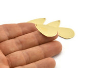Gold Drop Charm, 4 Gold Plated Brass Drop Charms With 1 Hole, Earrings, Findings (27x16x0.80mm) D1221