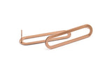 Rose Gold Oval Earring, 2 Rose Gold Plated Brass Oval Stud Earrings (44x11x0.90mm) D1340 A1423 Q0288