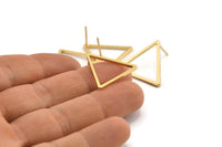 Gold Triangle Earring, 4 Gold Plated Brass Triangle Stud Earrings (23x1.2mm) D0110 A1170 Q1011