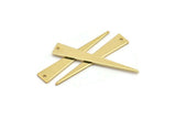 Gold Triangle Charm, 6 Gold Plated Brass Triangle Charms With 1 Hole, Earrings, Findings (39x6x0.80mm) D1131