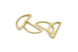 Gold Half Moon, 10 Gold Plated Brass Semi Circle Connectors (10x23x1mm) A1701 H0880