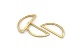 Gold Half Moon, 10 Gold Plated Brass Semi Circle Connectors (10x23x1mm) A1701 H0880