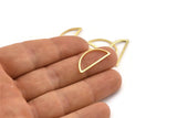 Gold Half Moon, 10 Gold Plated Brass Semi Circle Connectors (10x23x1mm) A1701 H0880