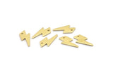 Brass Lightning Charm, 24 Raw Brass, Brass Lightning Bolt Charms With 1 Hole, Stamping Blanks (17x8x1mm) M01697