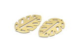 Brass Leaf Charm, 8 Raw Brass Leaf Charms With 1 Hole, Leaf Charm Earrings (30x20x0.80mm) M01679
