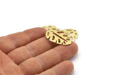 Brass Leaf Charm, 8 Raw Brass Leaf Charms With 1 Hole, Leaf Charm Earrings (30x20x0.80mm) M01679
